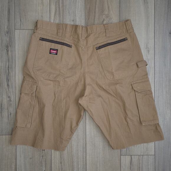 Wrangler Workwear Khaki Cargo Homemade Shorts Brown Men Sz 40 - Picture 4 of 5